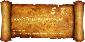 Surányi Krisztofer névjegykártya