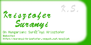 krisztofer suranyi business card